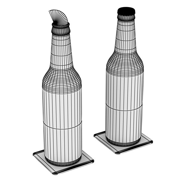 Beer Bottle 6 Packs Coasters Opener Set 3D model_23