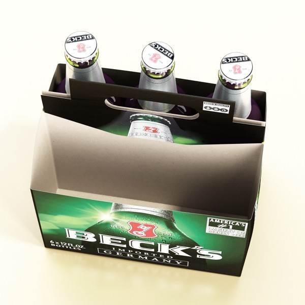 Beer Bottle 6 Packs Coasters Opener Set 3D model_7