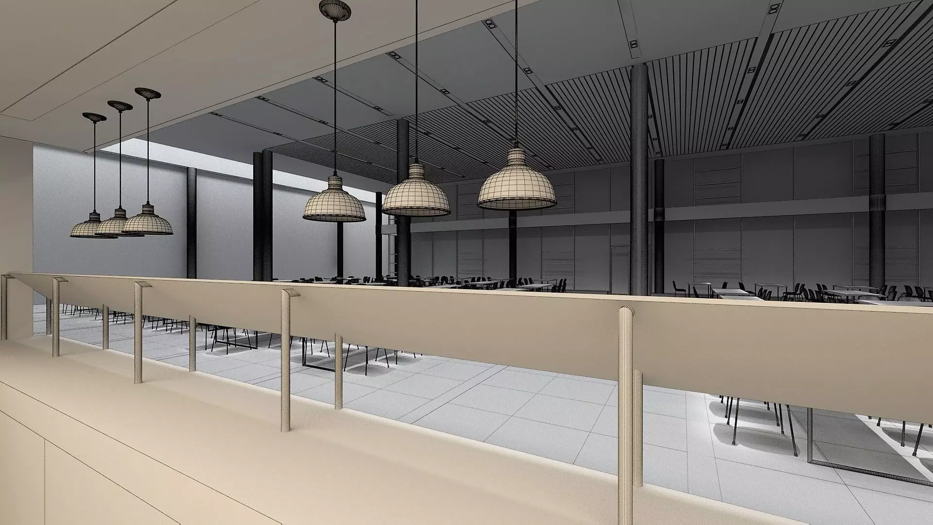 Canteen Design 3D model_5