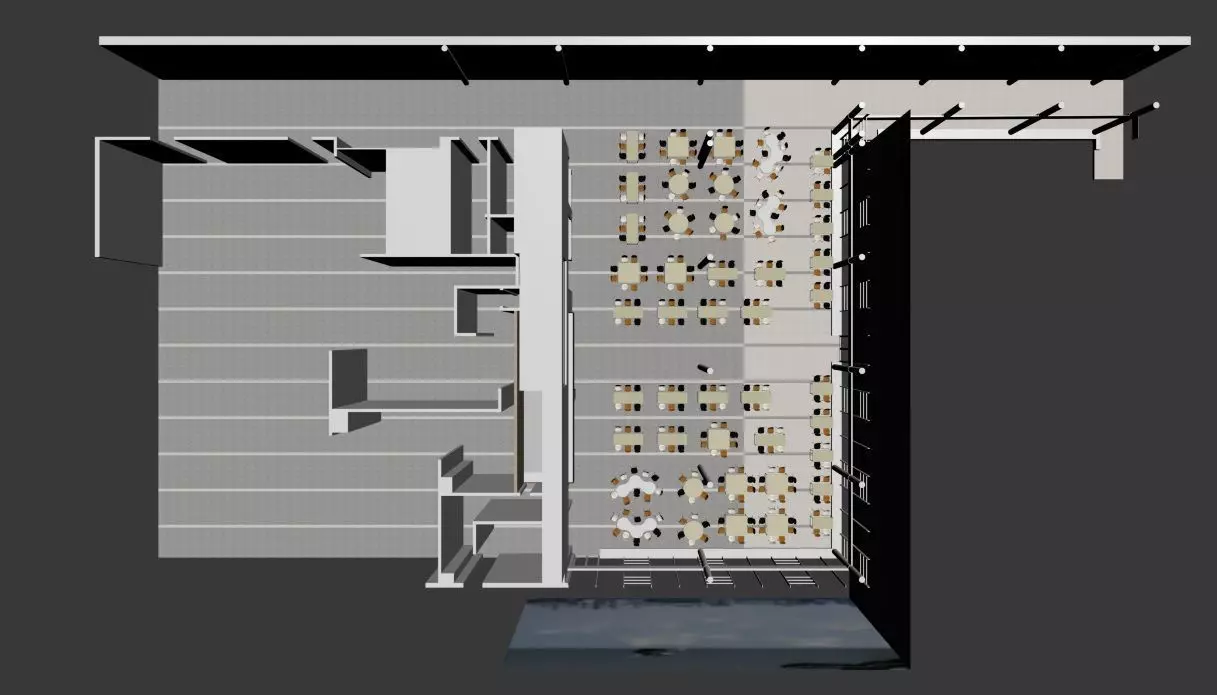 Canteen Design 3D model_10