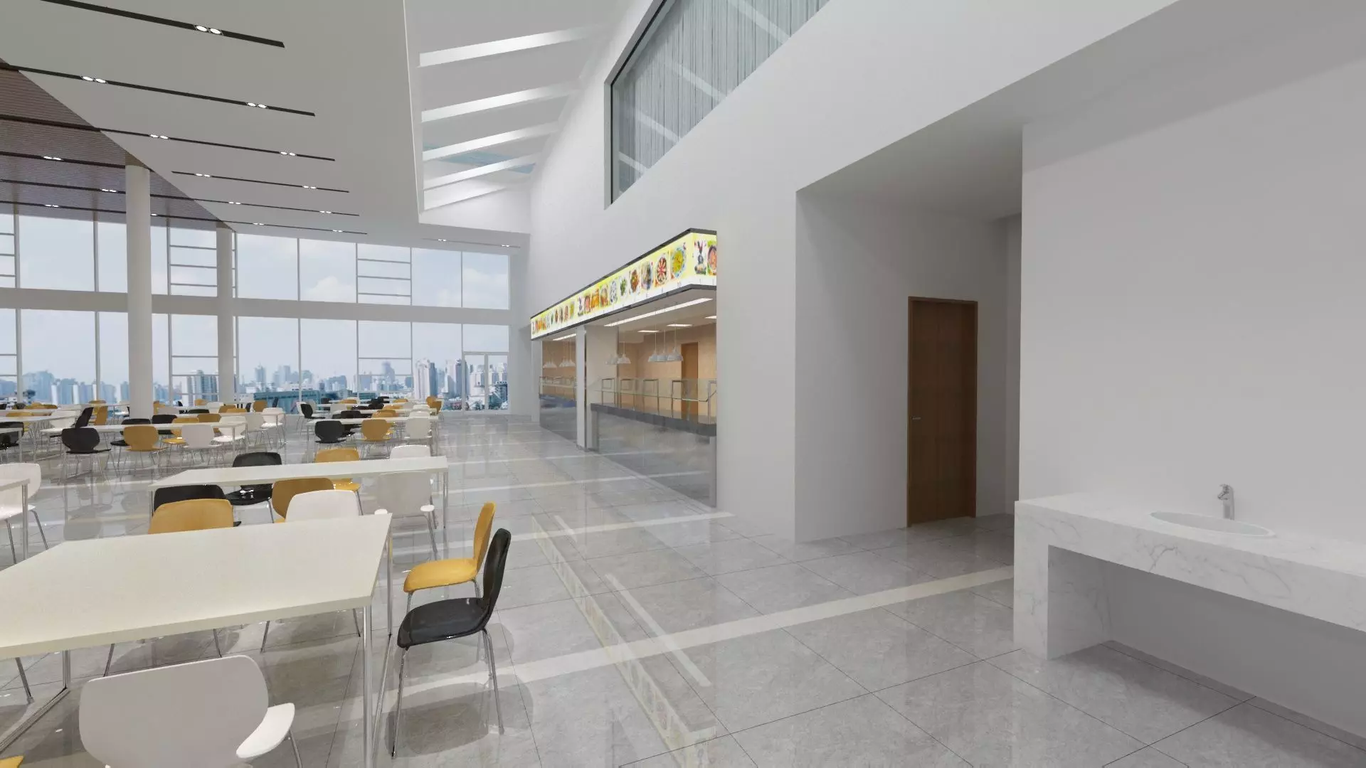 Canteen Design 3D model_9