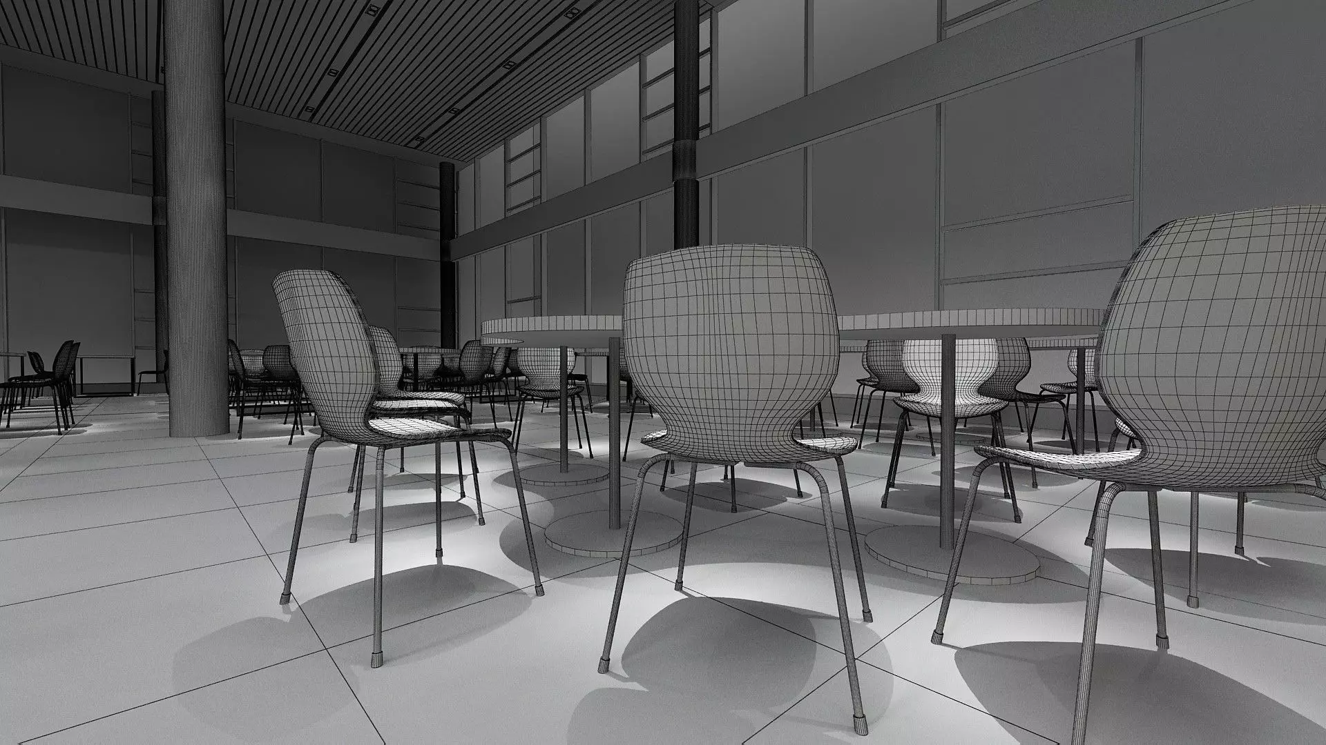 Canteen Design 3D model_8