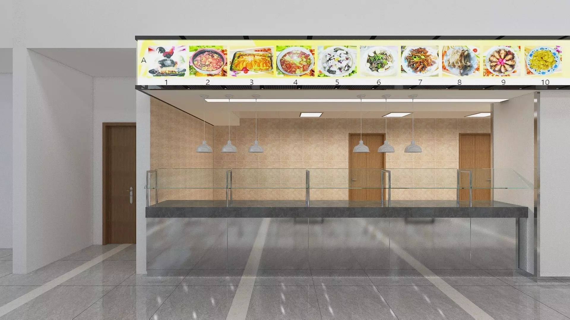 Canteen Design 3D model_3