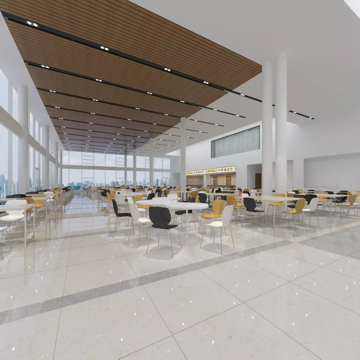 Canteen Design 3D model_0