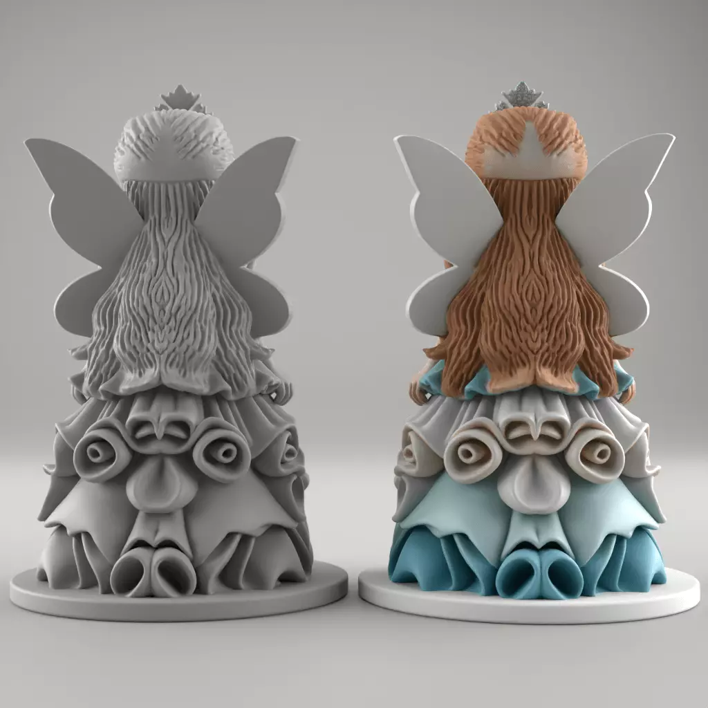 Elegant 3D Fairy Princess STL File Decor 3D print model_2
