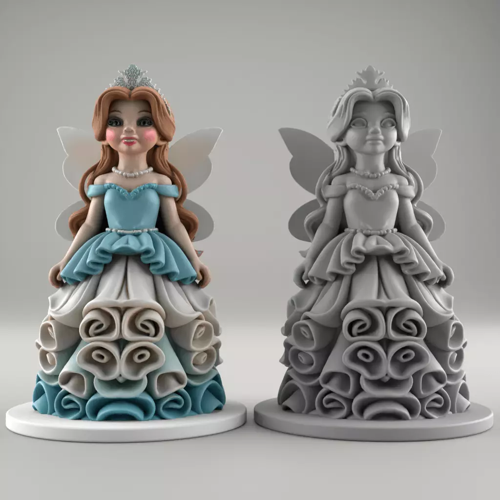 Elegant 3D Fairy Princess STL File Decor 3D print model_0
