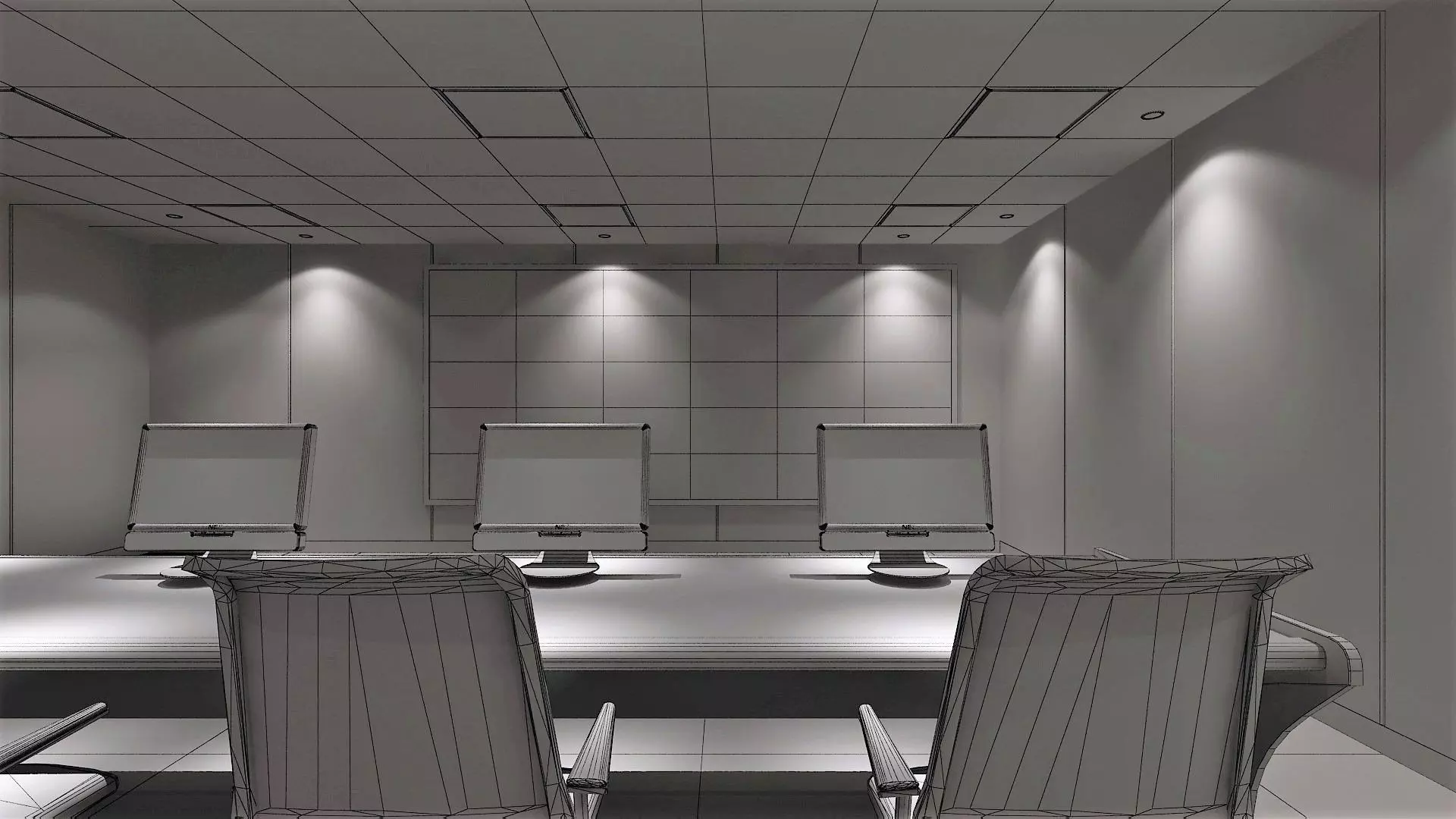 Server Room and Monitoring Center 3D model_12