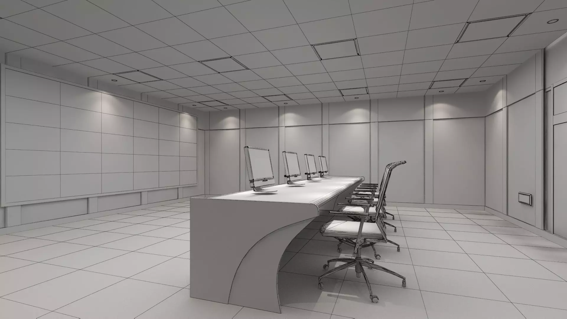 Server Room and Monitoring Center 3D model_10