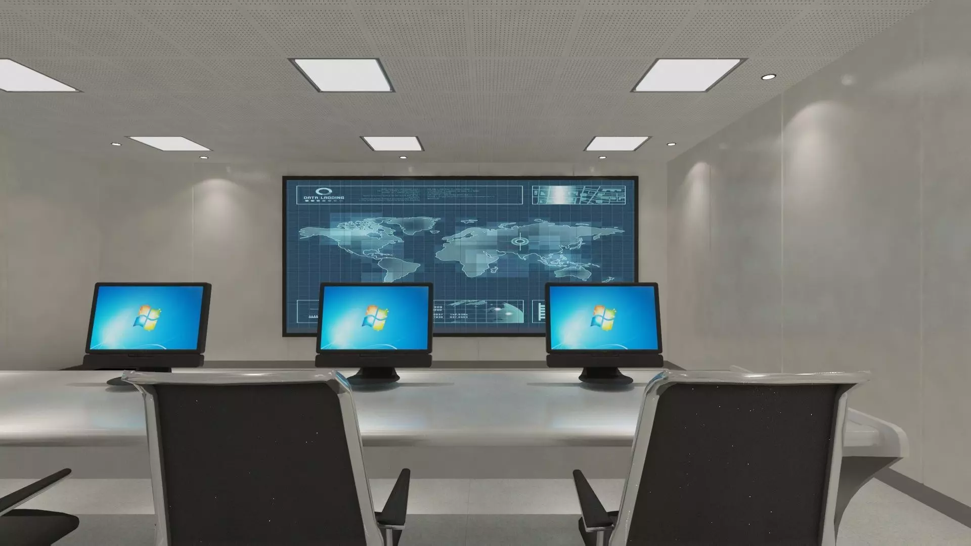 Server Room and Monitoring Center 3D model_11