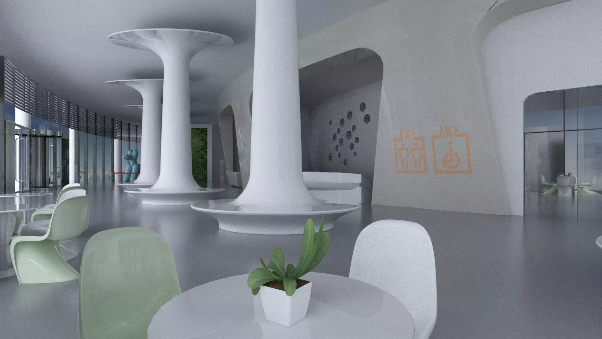 Lounge Hall 3D model_2