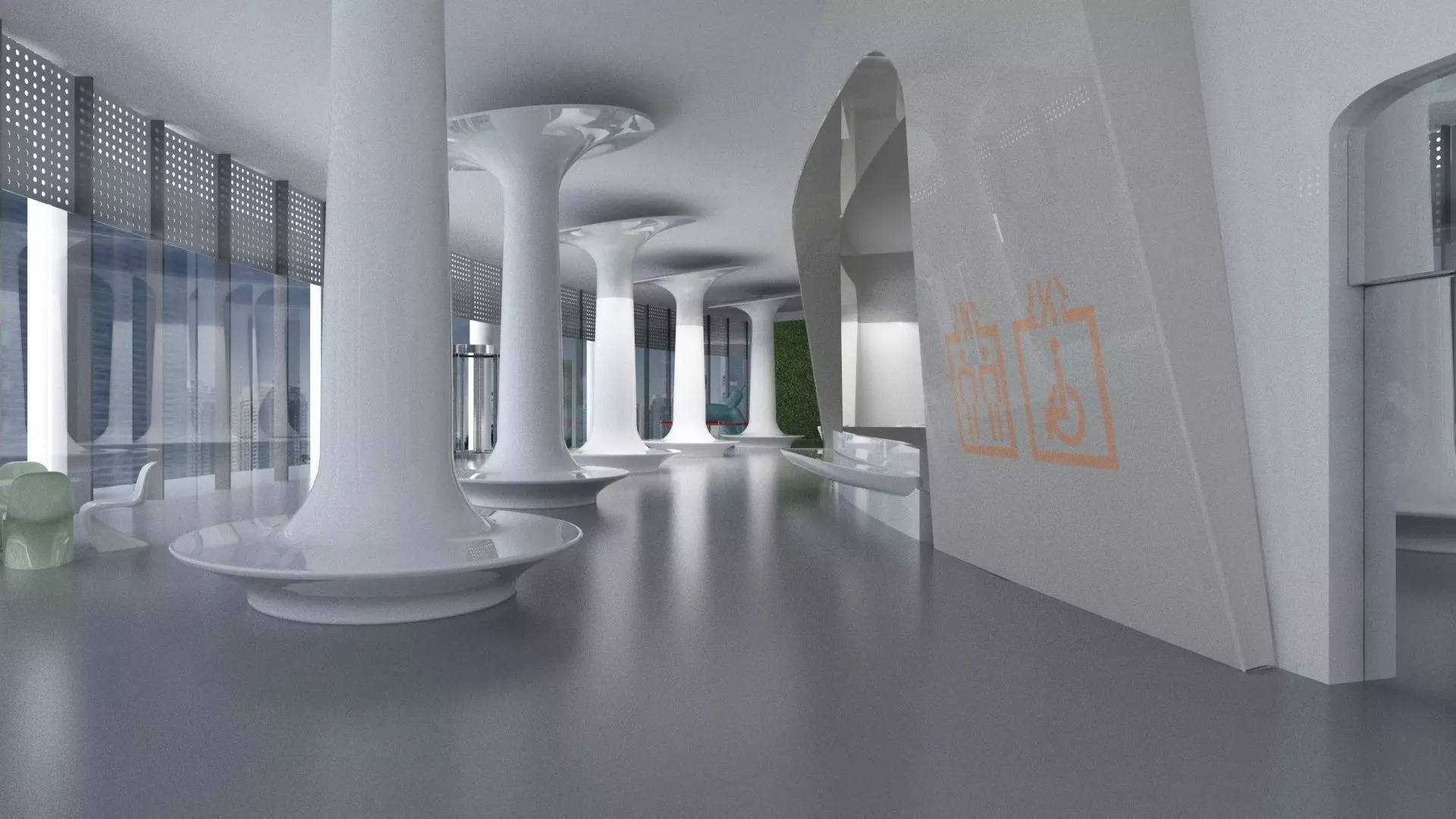 Lounge Hall 3D model_1