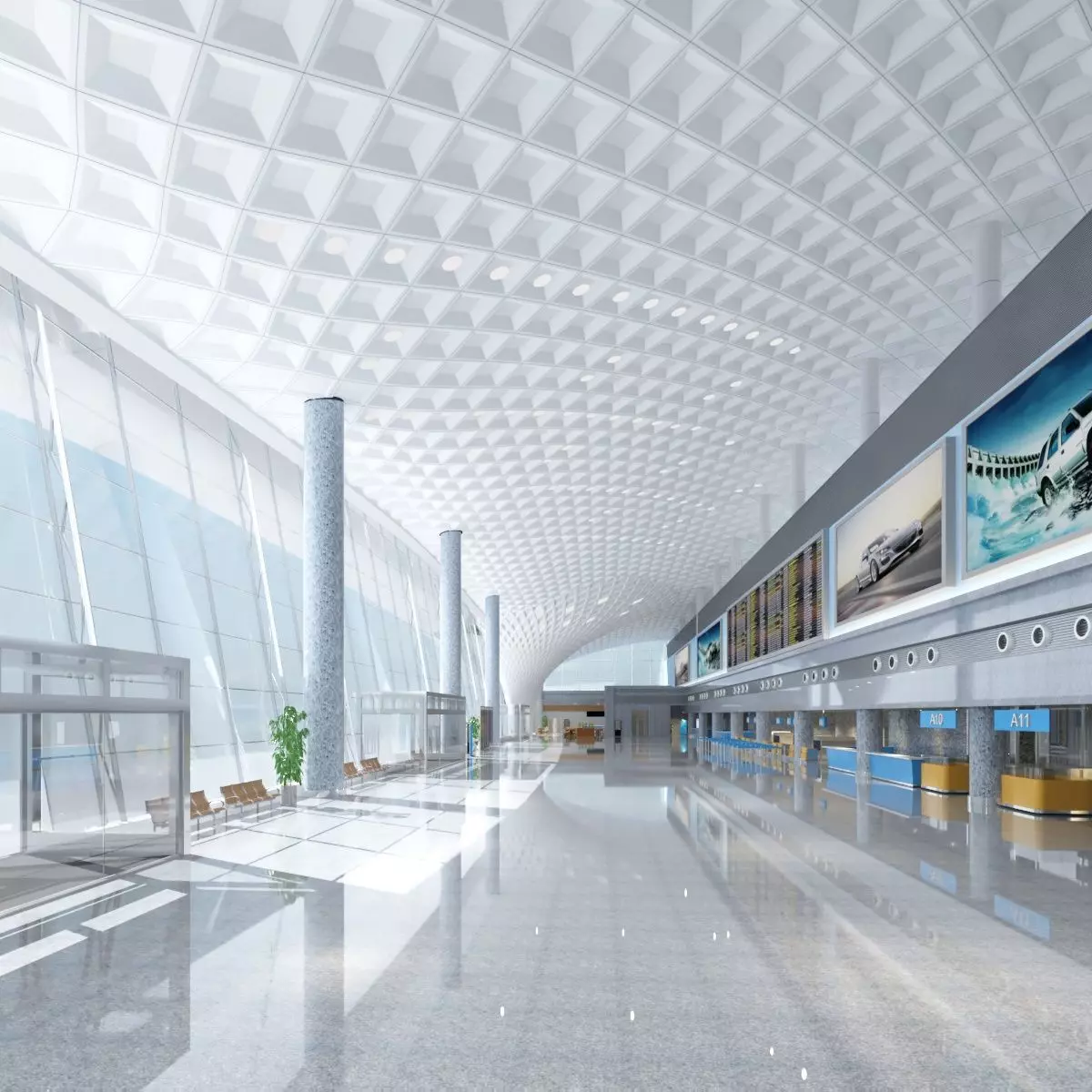 Airport Terminal 3D model_0