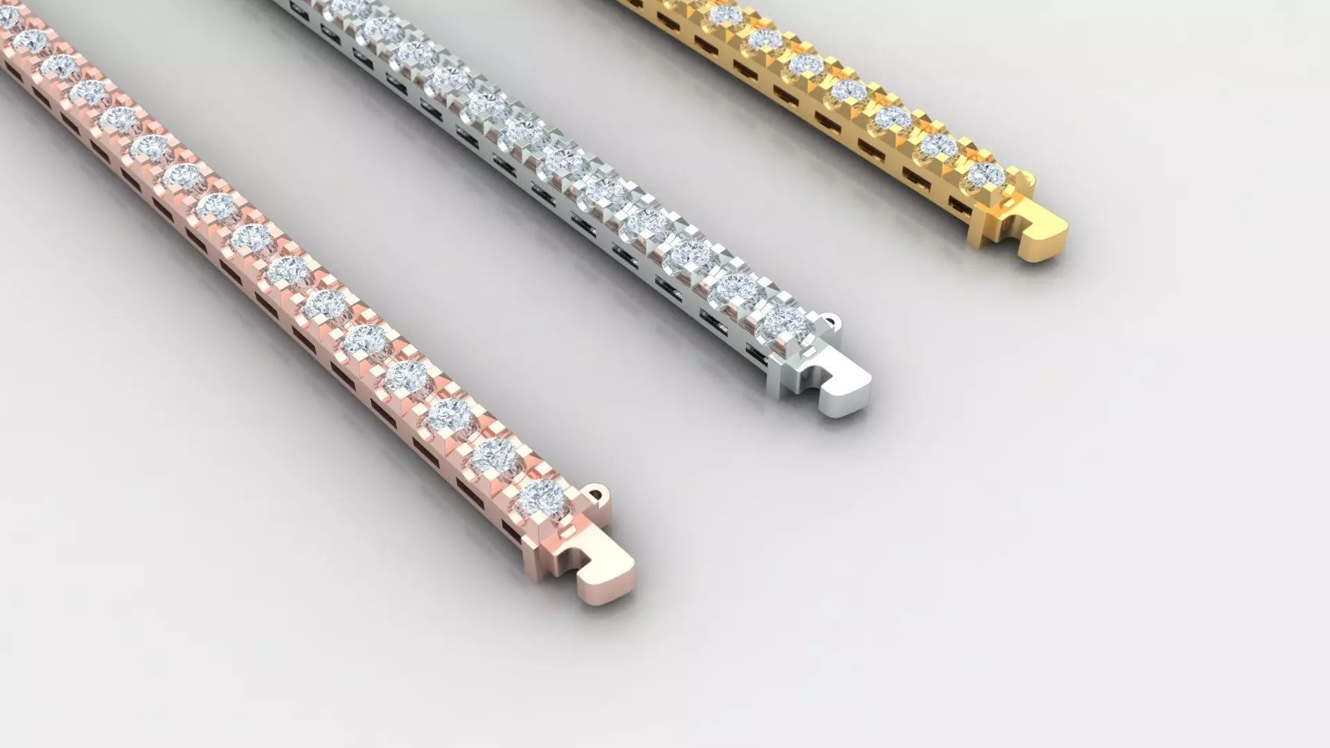 tennis bracelet 3D print model_3