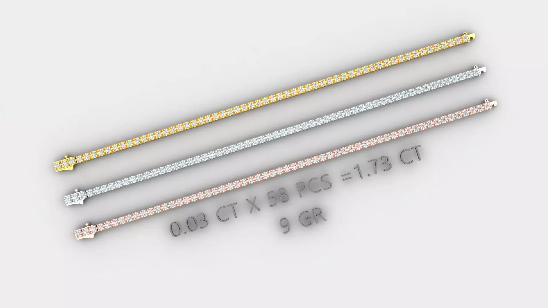 tennis bracelet 3D print model_0