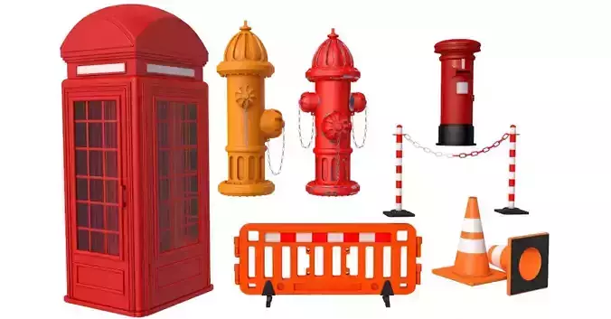 3D Street Elements Collection