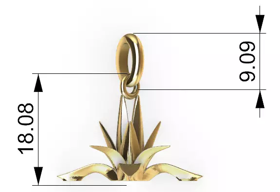 Agave Pendant Necklace Charm bracelet Jewelry 3D print model_9