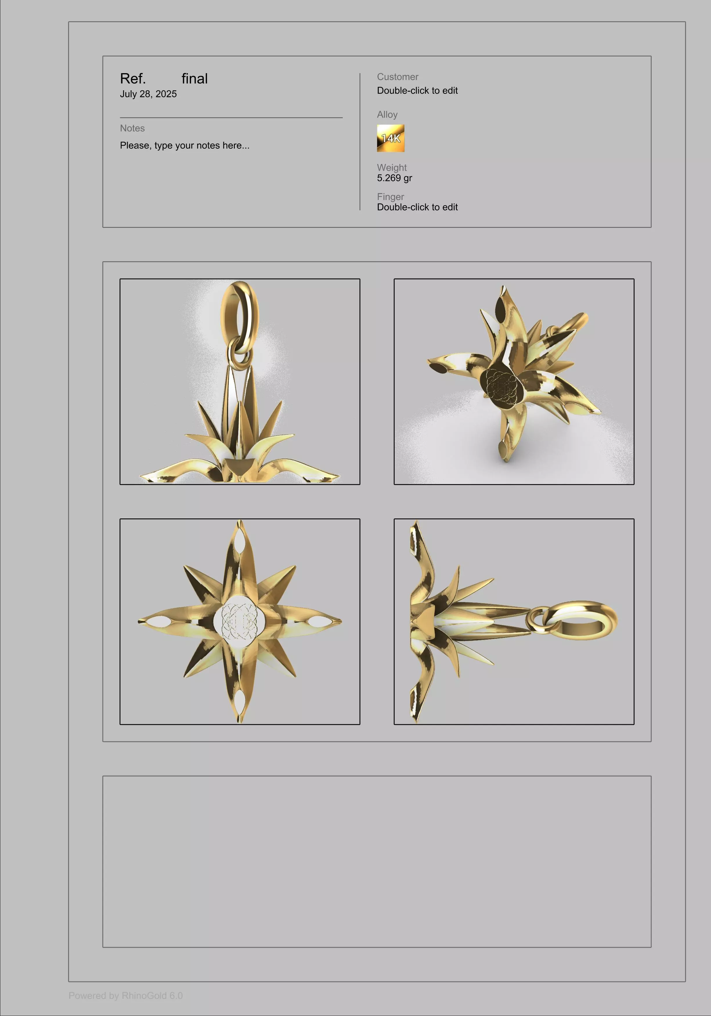 Agave Pendant Necklace Charm bracelet Jewelry 3D print model_16