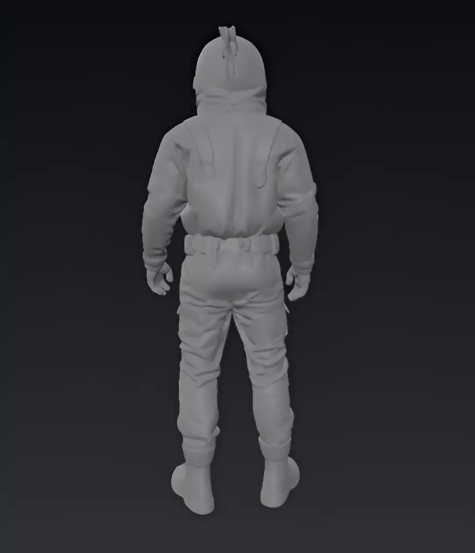 Orange Astronaut 3D model_6