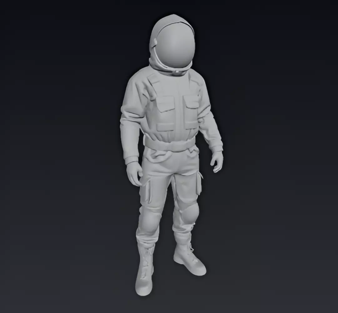 Orange Astronaut 3D model_8