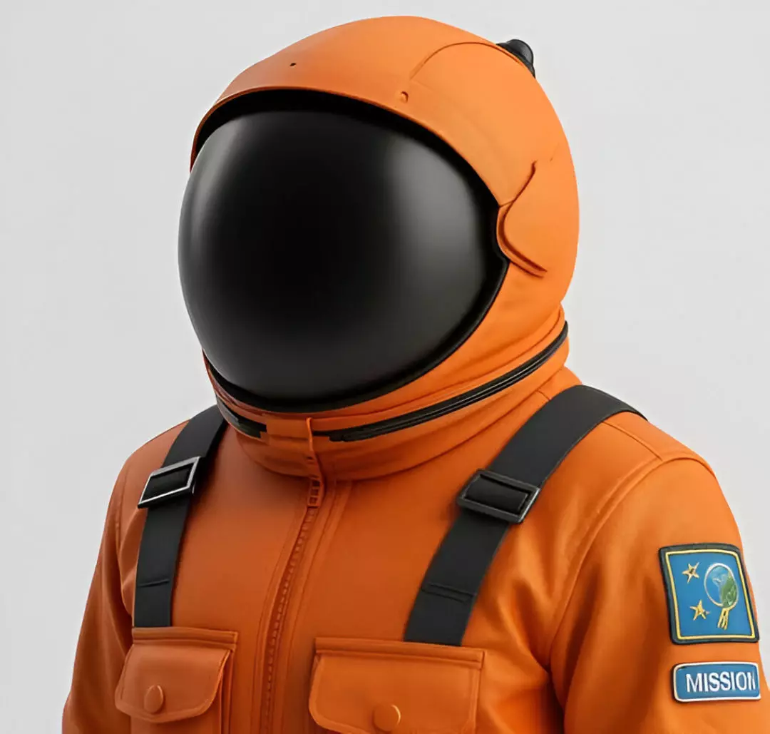 Orange Astronaut 3D model_4