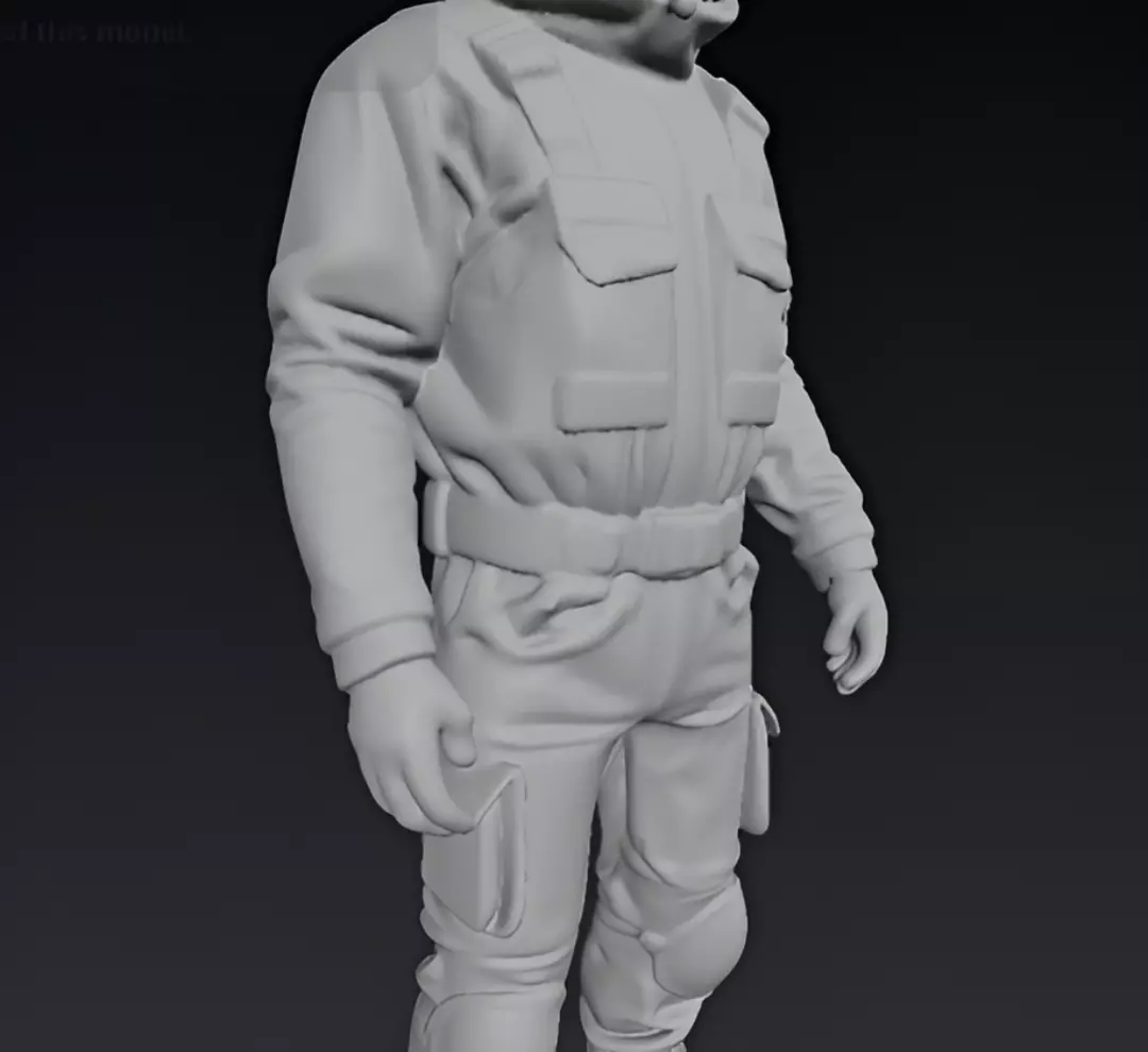 Orange Astronaut 3D model_5