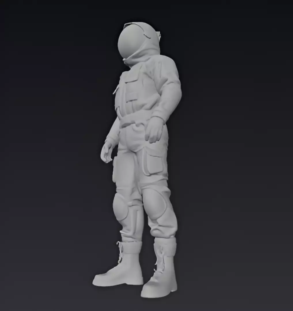 Orange Astronaut 3D model_7