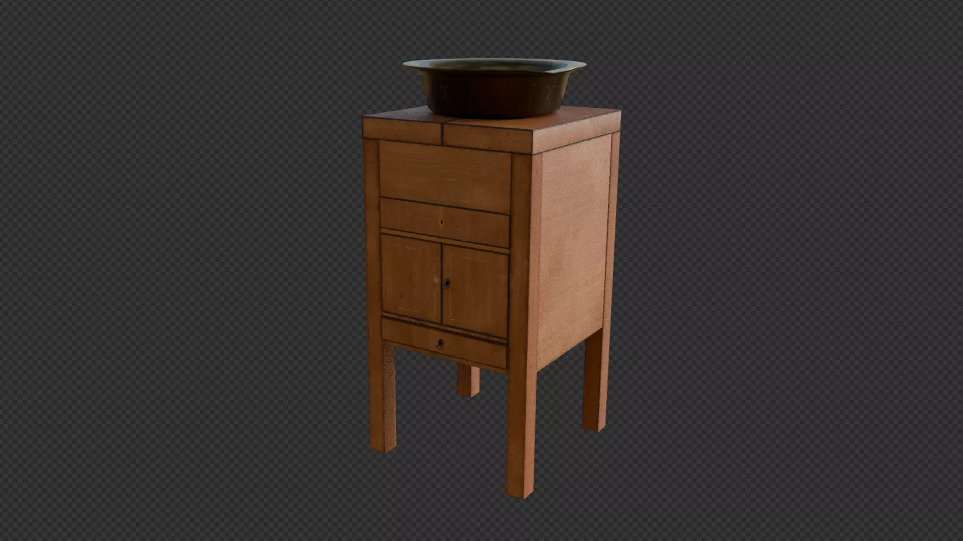 Victorian Four-Legged Sidetable Cabinet And Basin Low-poly 3D model_9