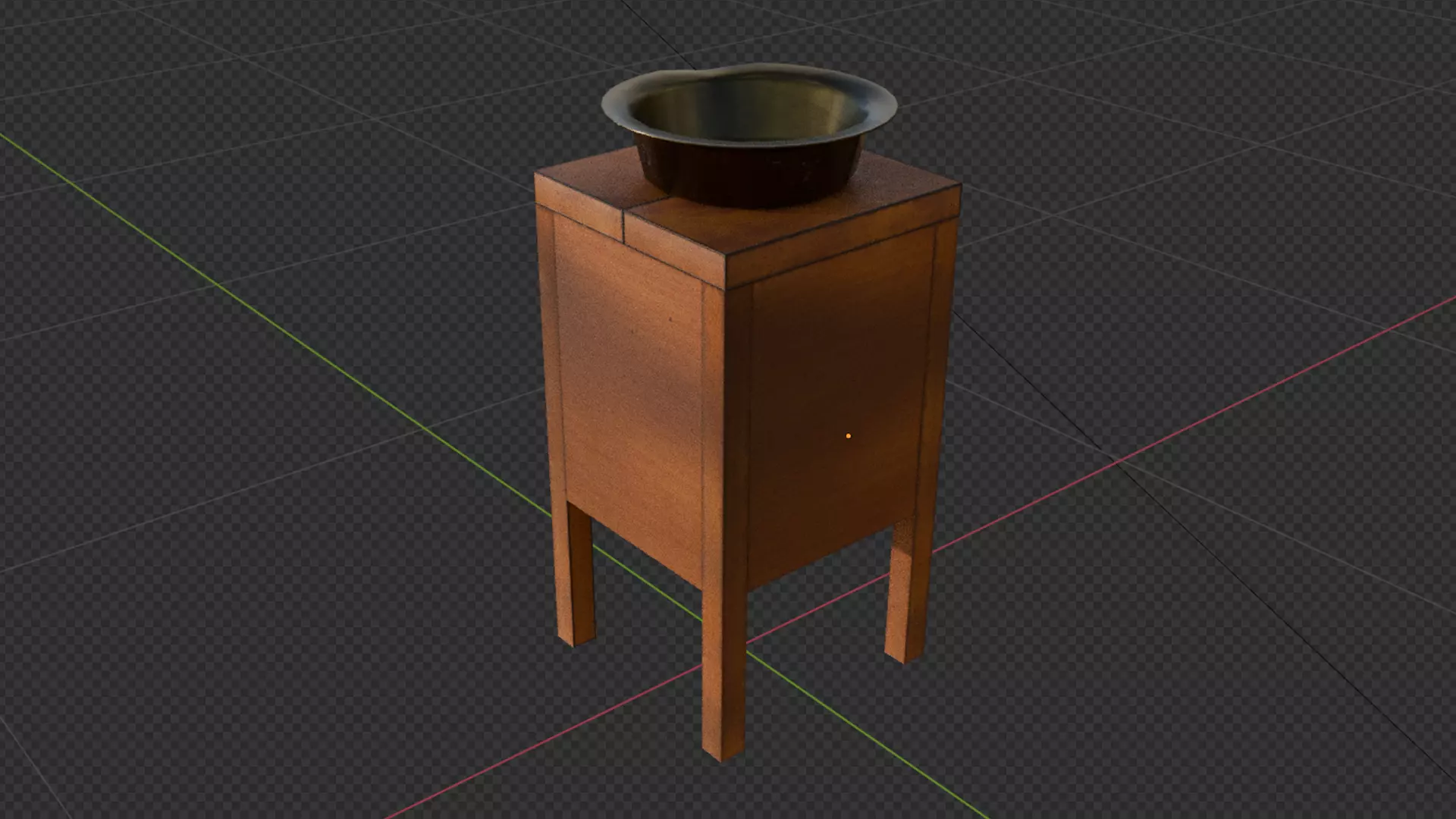 Victorian Four-Legged Sidetable Cabinet And Basin Low-poly 3D model_11