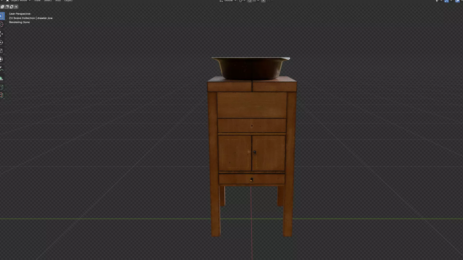 Victorian Four-Legged Sidetable Cabinet And Basin Low-poly 3D model_14