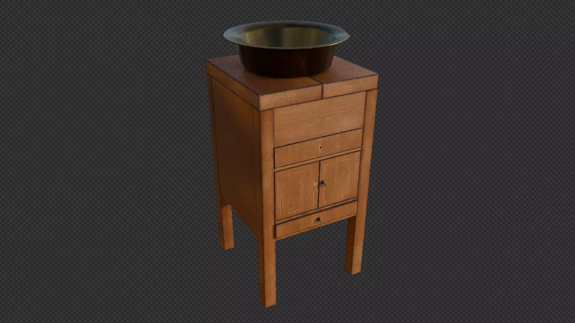 Victorian Four-Legged Sidetable Cabinet And Basin Low-poly 3D model_2