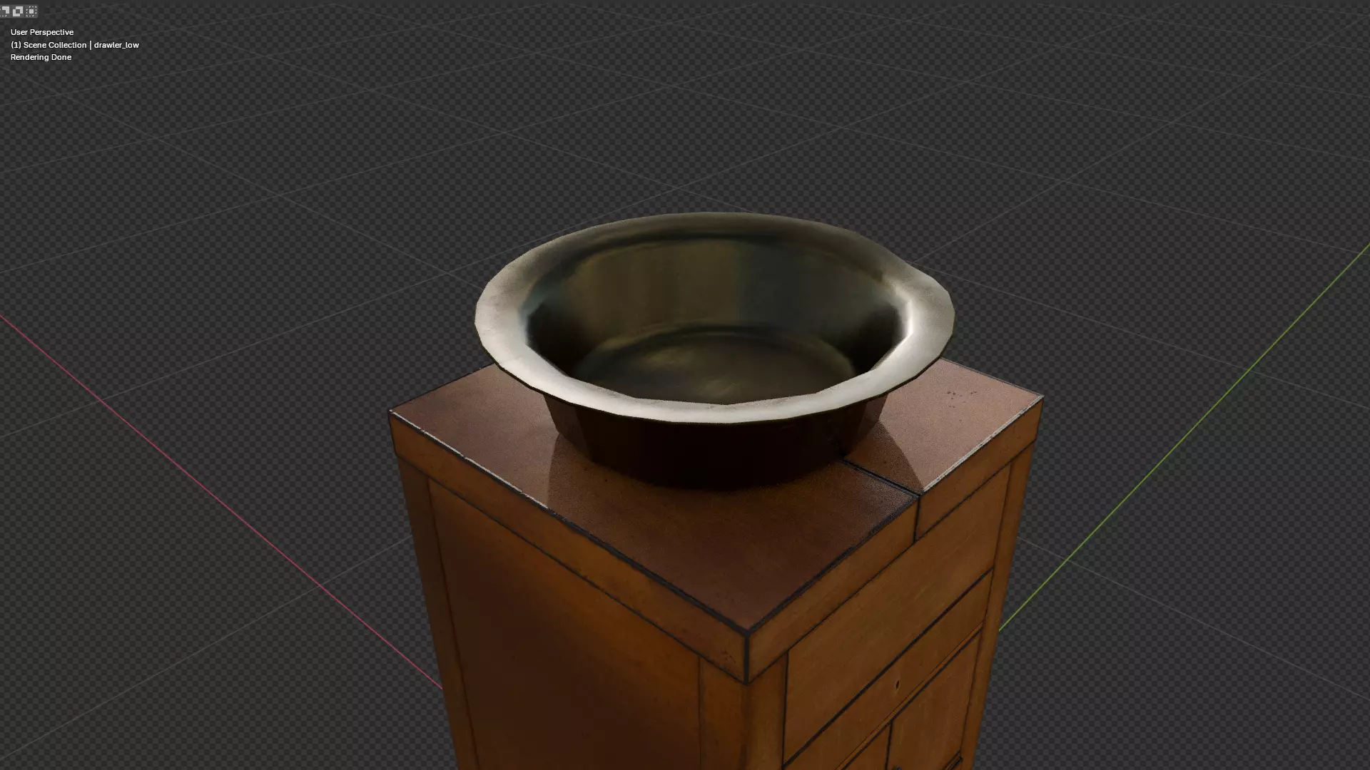 Victorian Four-Legged Sidetable Cabinet And Basin Low-poly 3D model_16