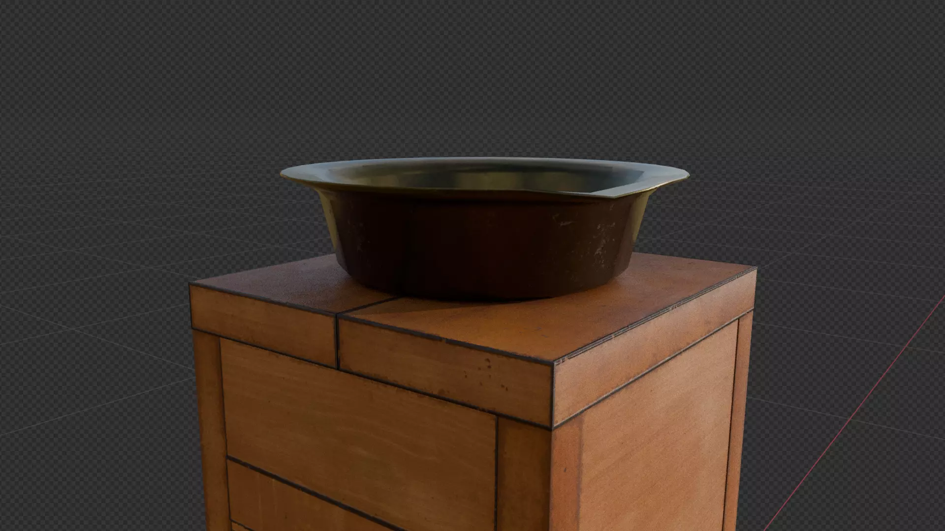 Victorian Four-Legged Sidetable Cabinet And Basin Low-poly 3D model_15