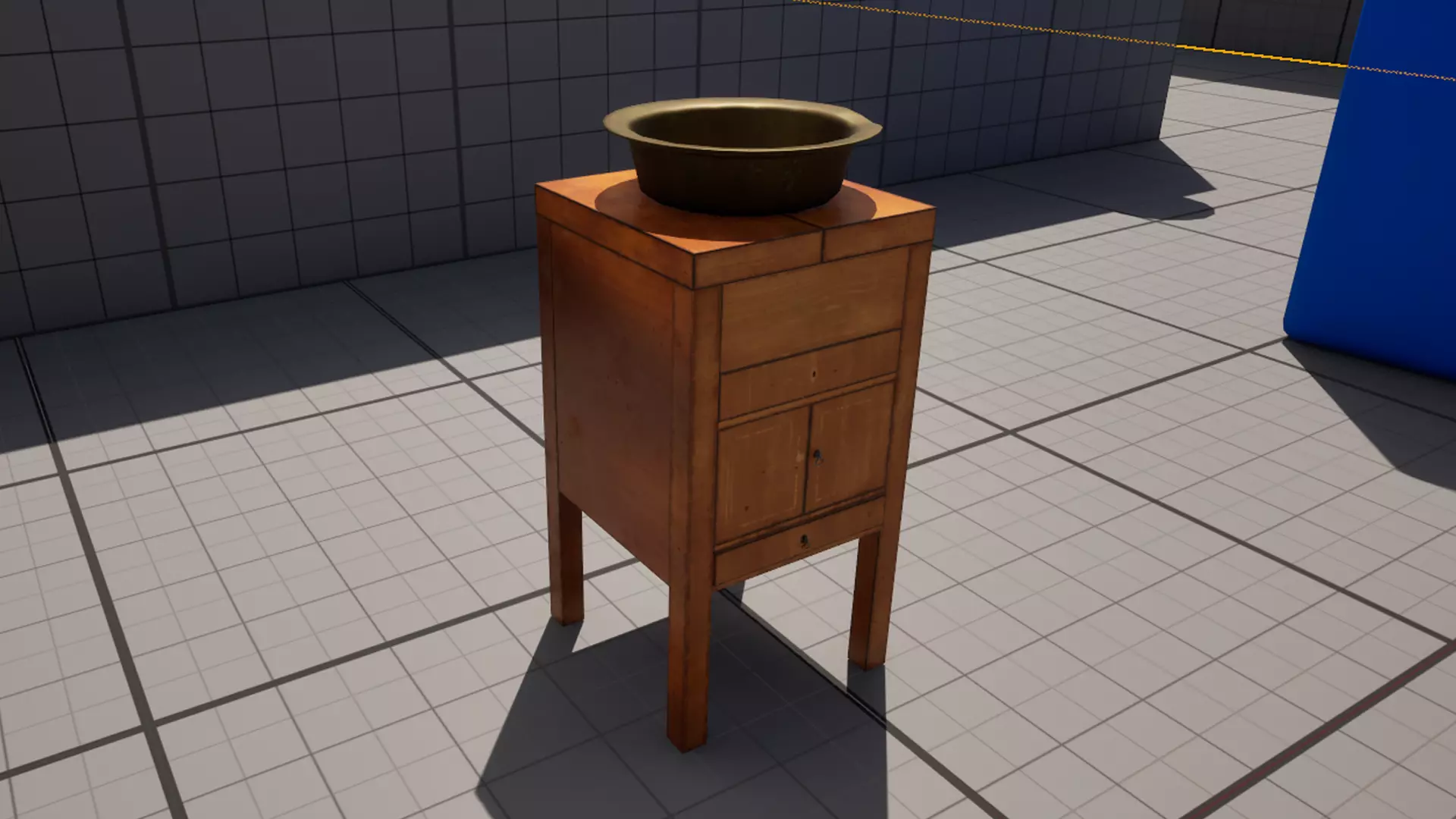 Victorian Four-Legged Sidetable Cabinet And Basin Low-poly 3D model_3