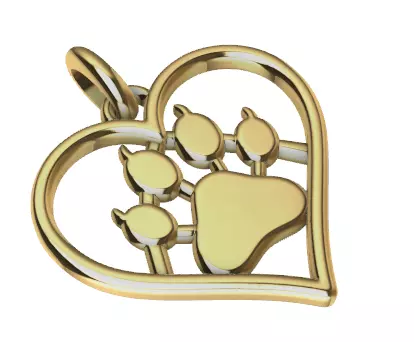 Cat paw pendant with bail 3D print model