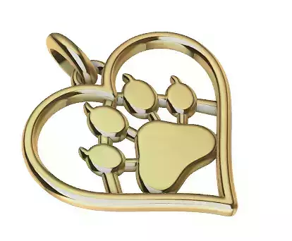 Cat paw pendant with bail  3D print model