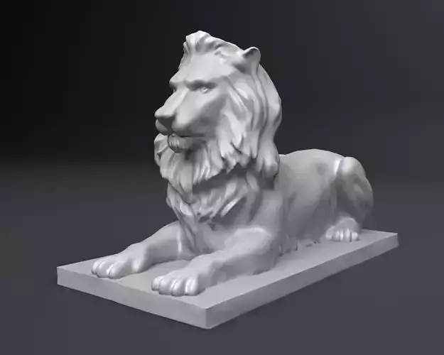 Lion Statue 3d prin ready