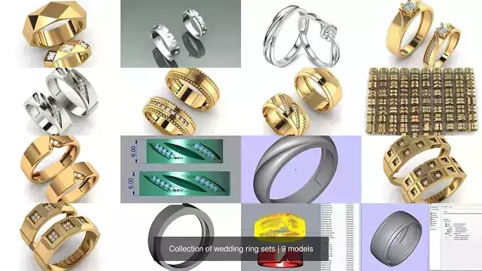 Collection of wedding ring sets