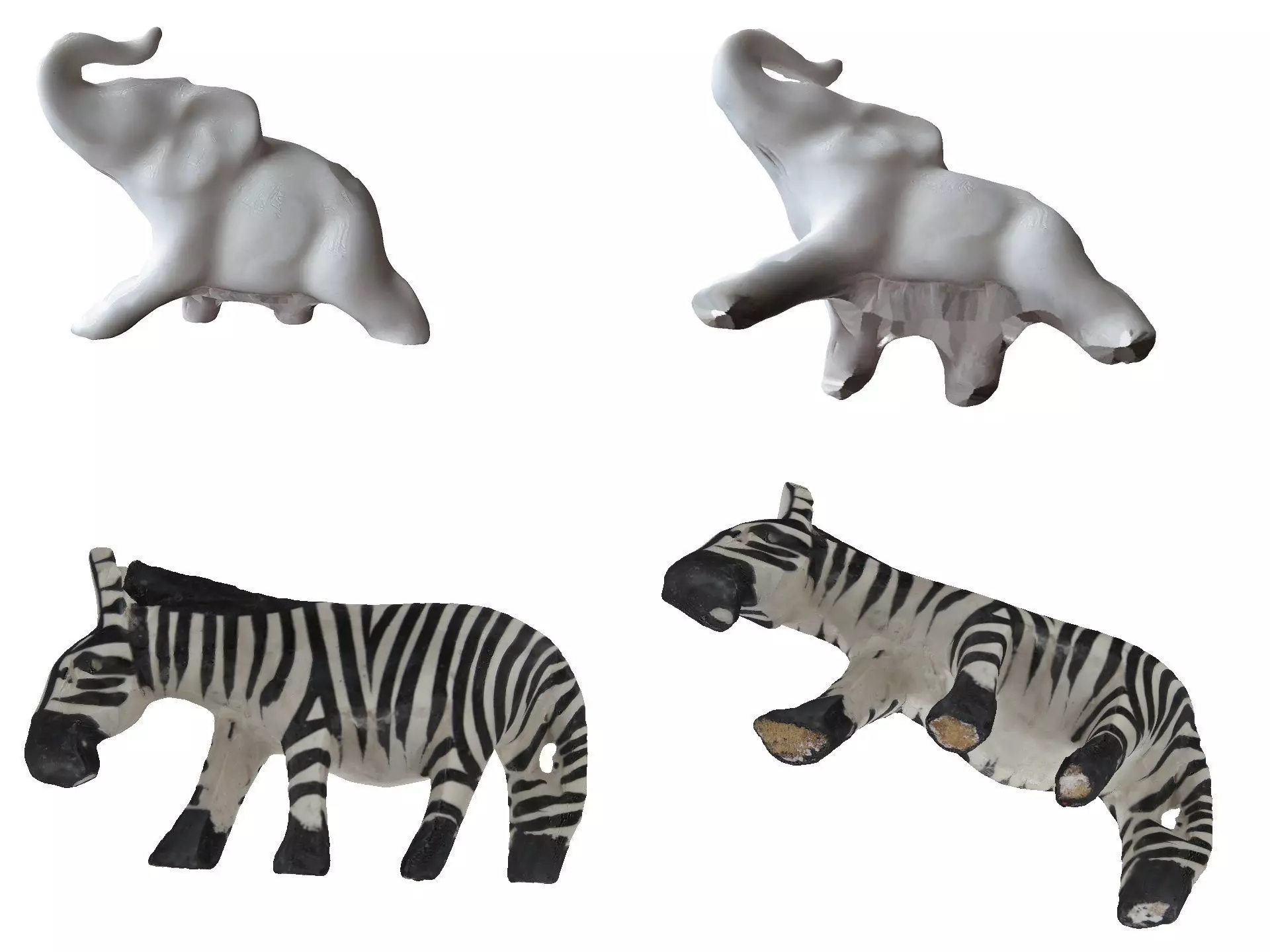 Models of 2 animals - elephant and zebra 3D model_0