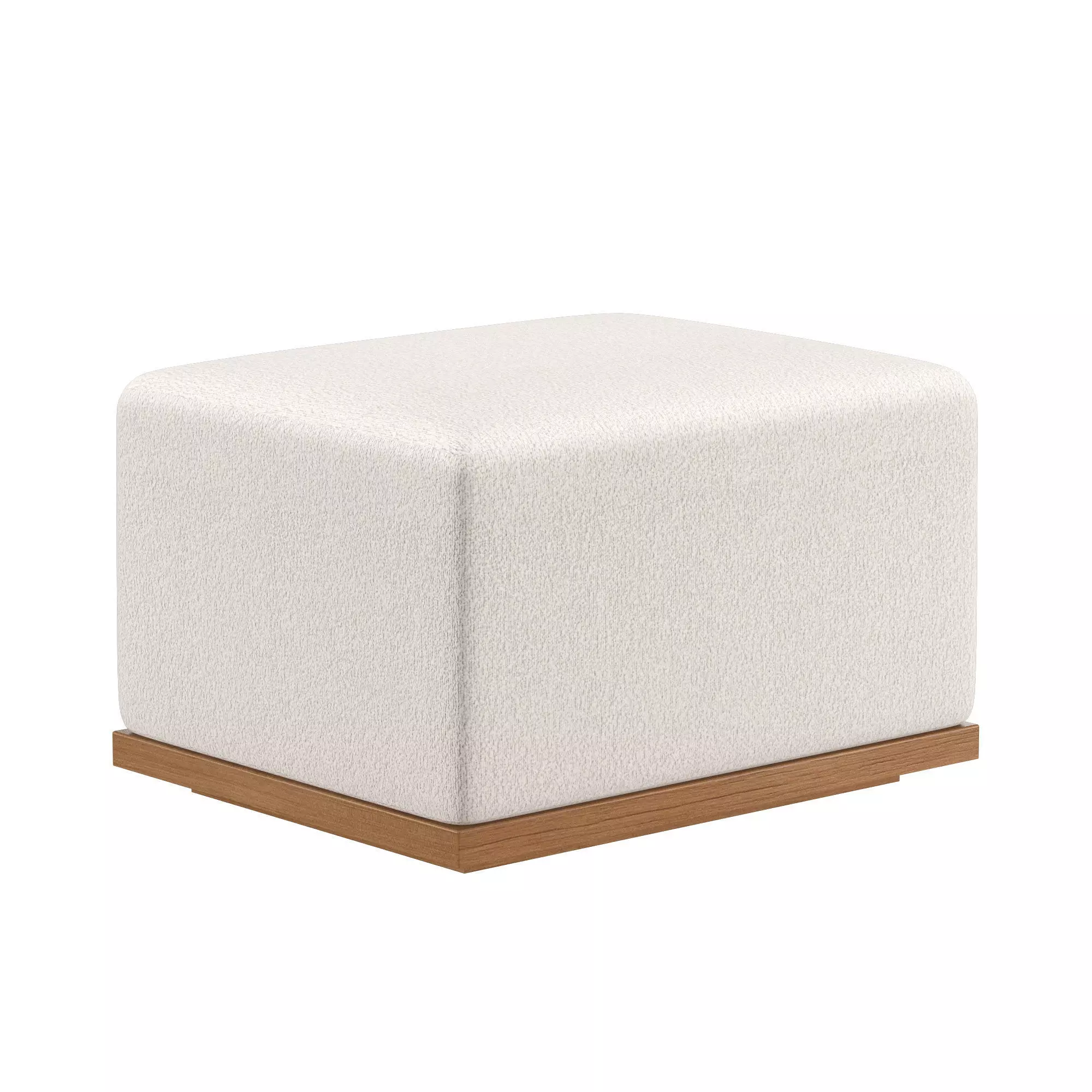 Lagos Teak Ottoman 3D model_1