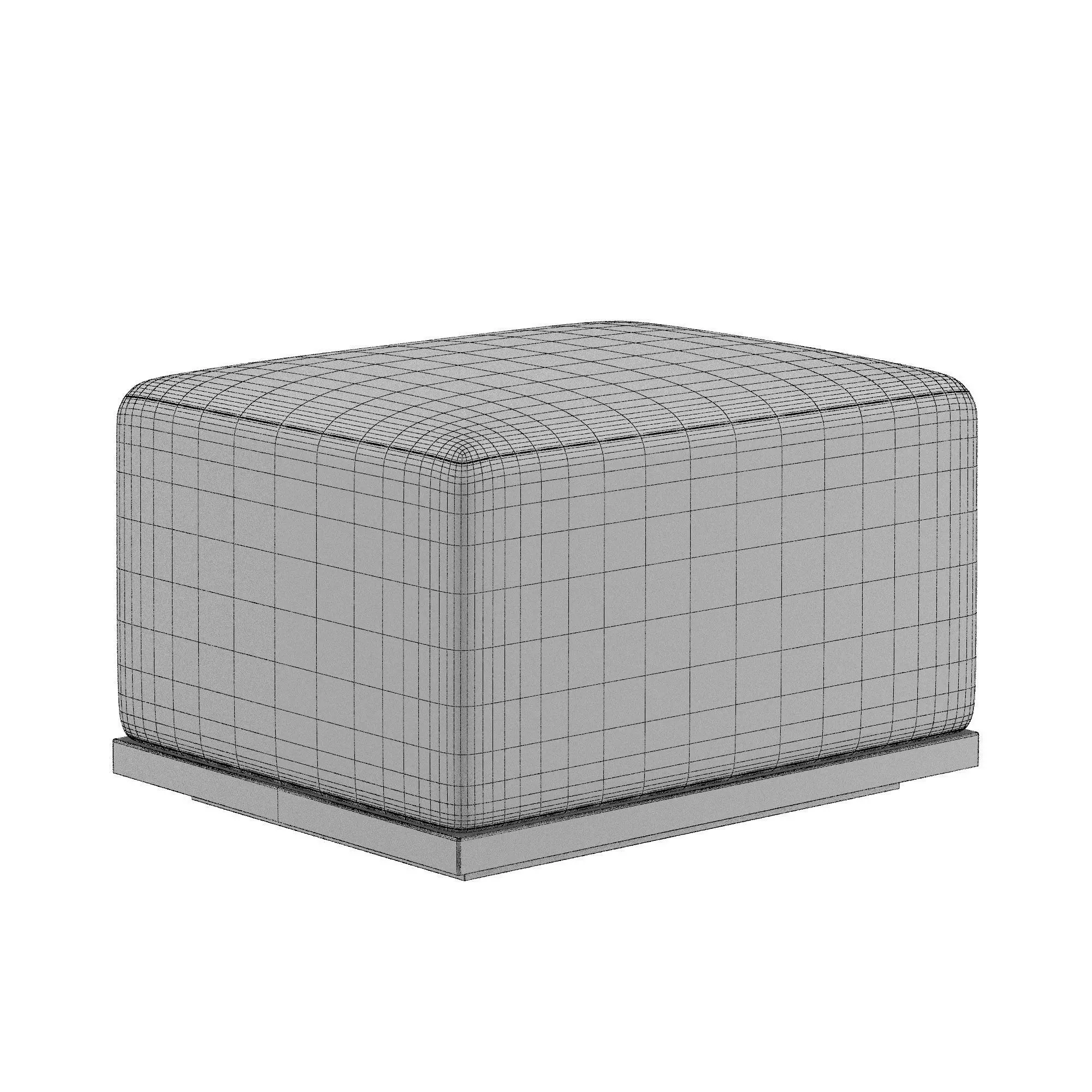 Lagos Teak Ottoman 3D model_4