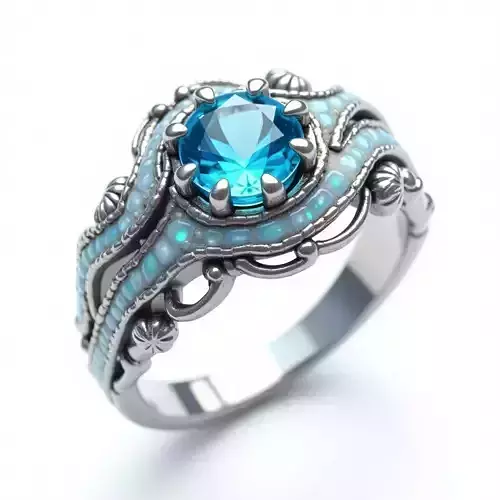 Victorian Blue Topaz Ring  - Detailed 3D Model Low-poly 3D model