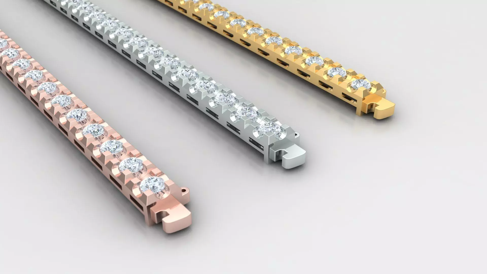 tennis bracelet 3D print model_2