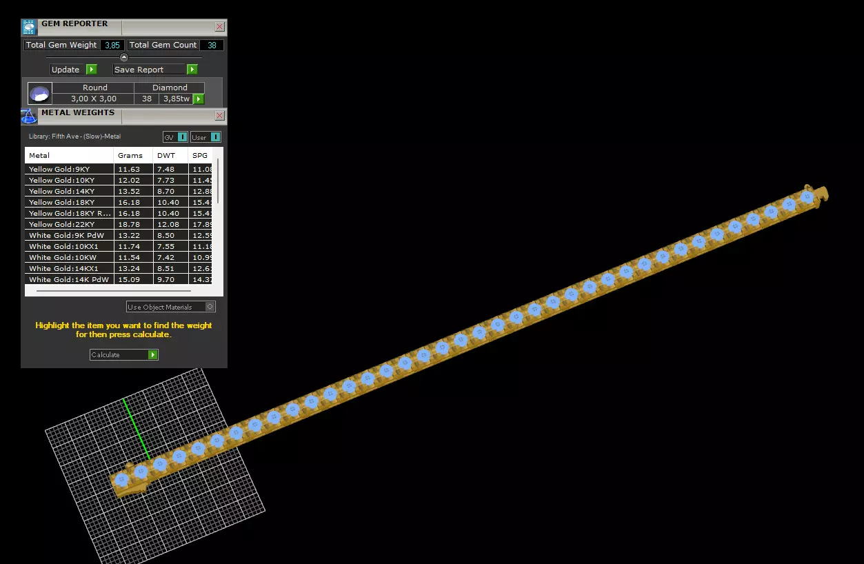 tennis bracelet 3D print model_5