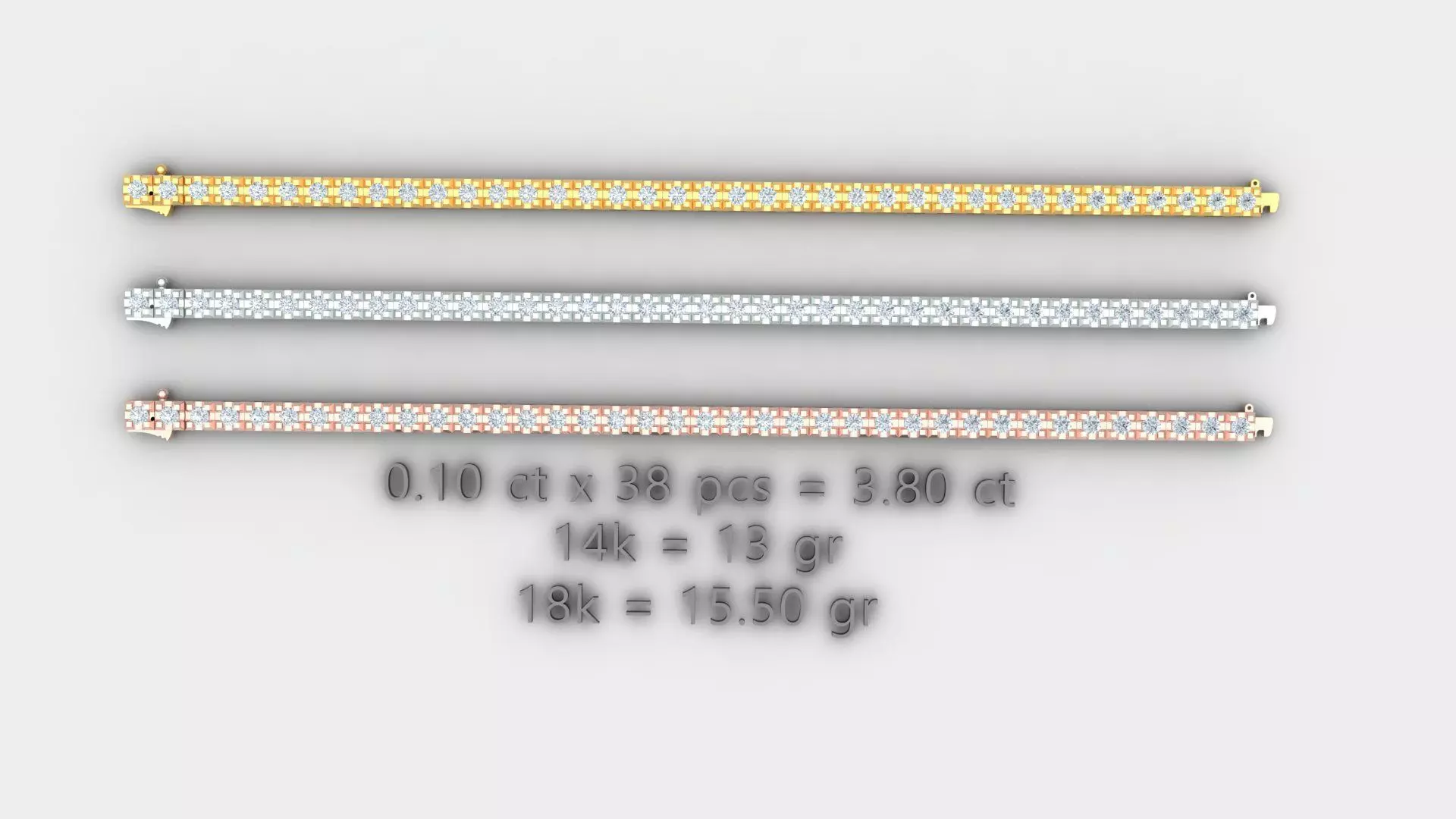 tennis bracelet 3D print model_1