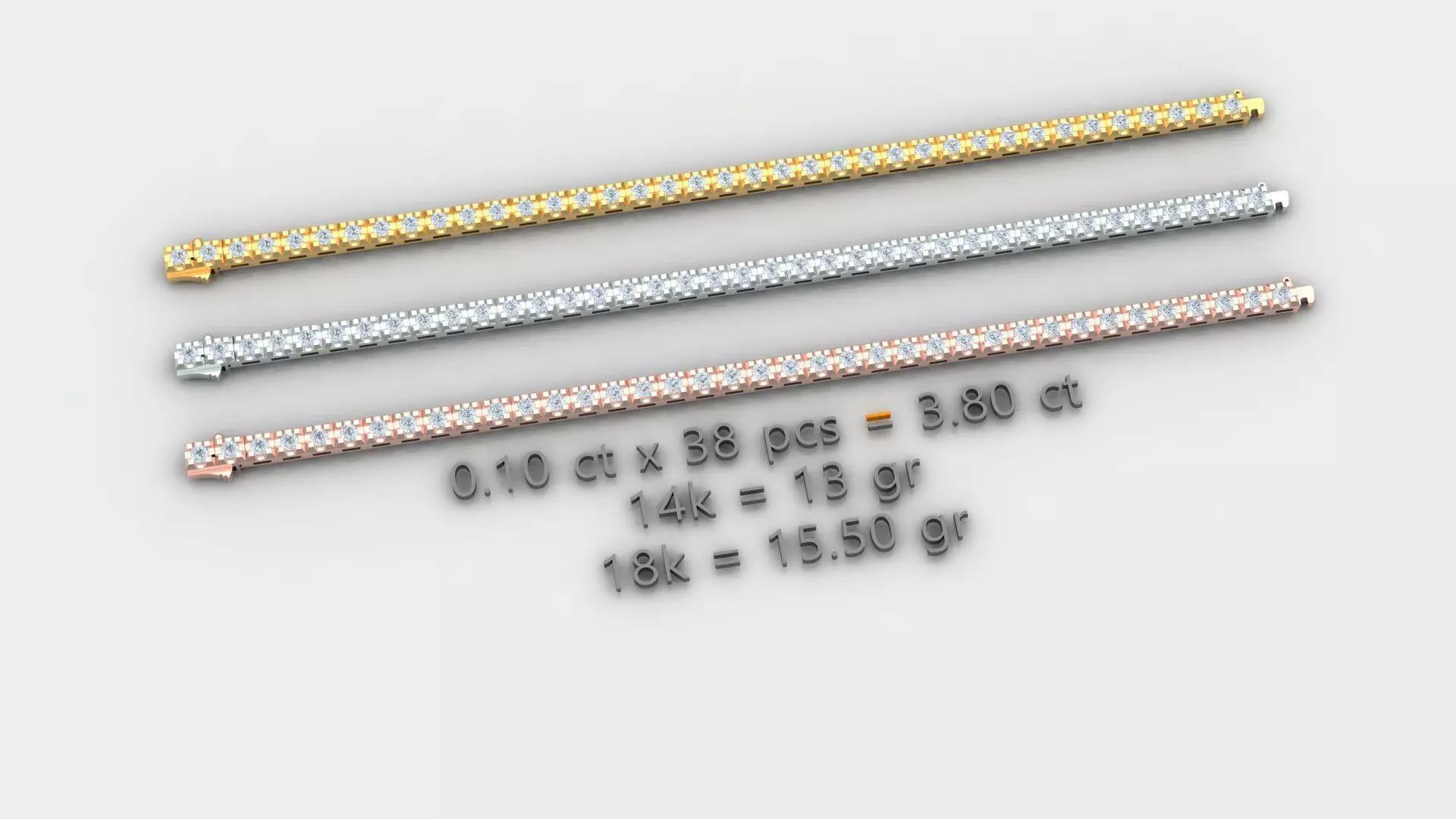 tennis bracelet 3D print model_0