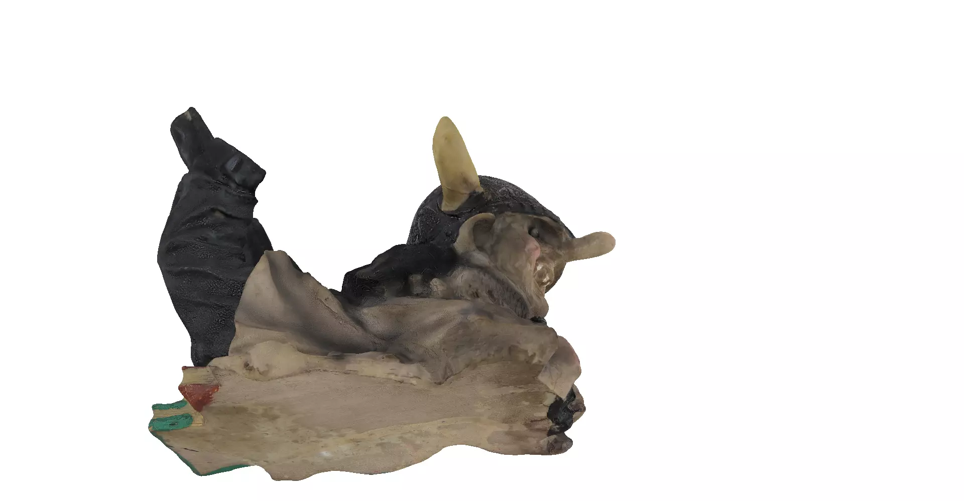 Lying down Scandinavian troll for table decoration 3D model_2