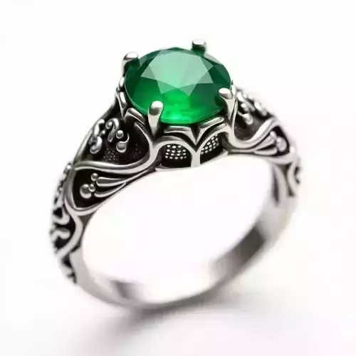 Celtic Knot Emerald Ring - Medieval Fantasy 3D Model Low-poly 3D model