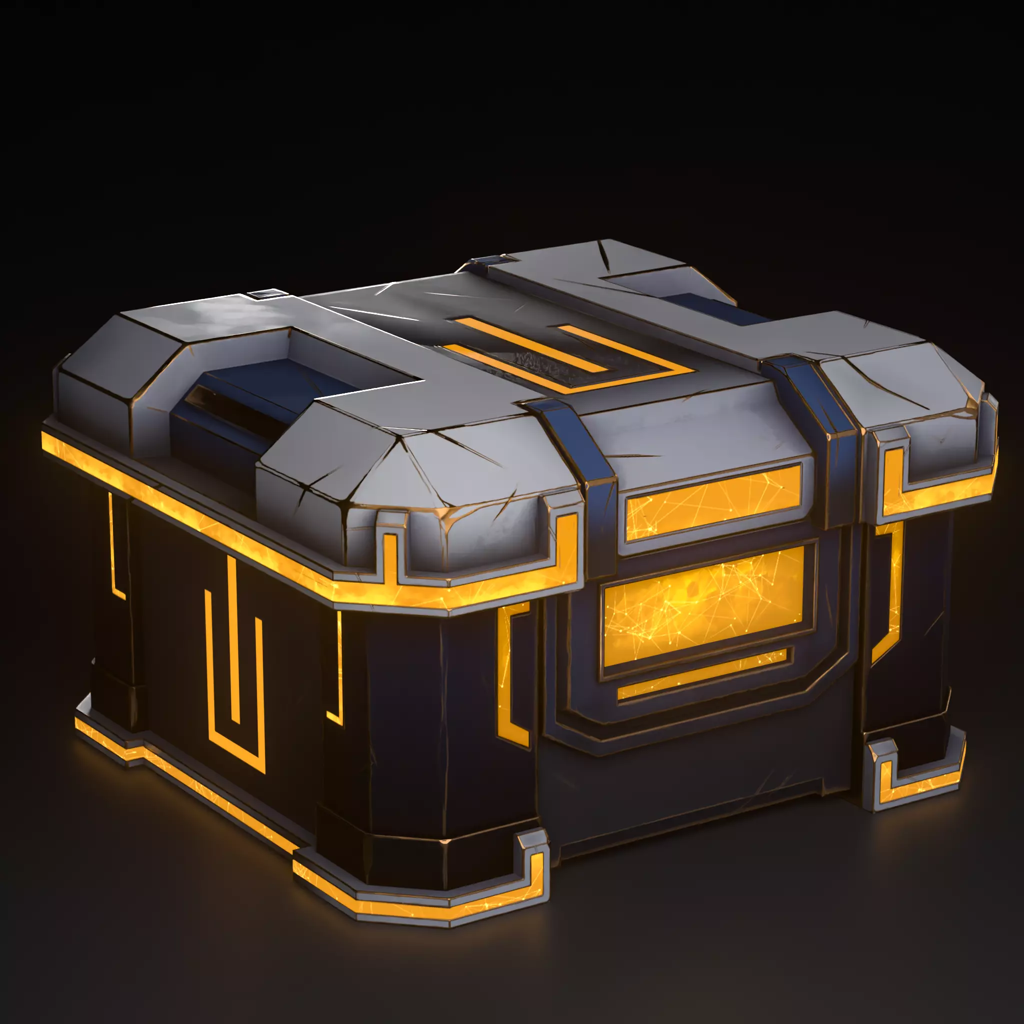Sci Fi Chest  Low-poly 3D model_2