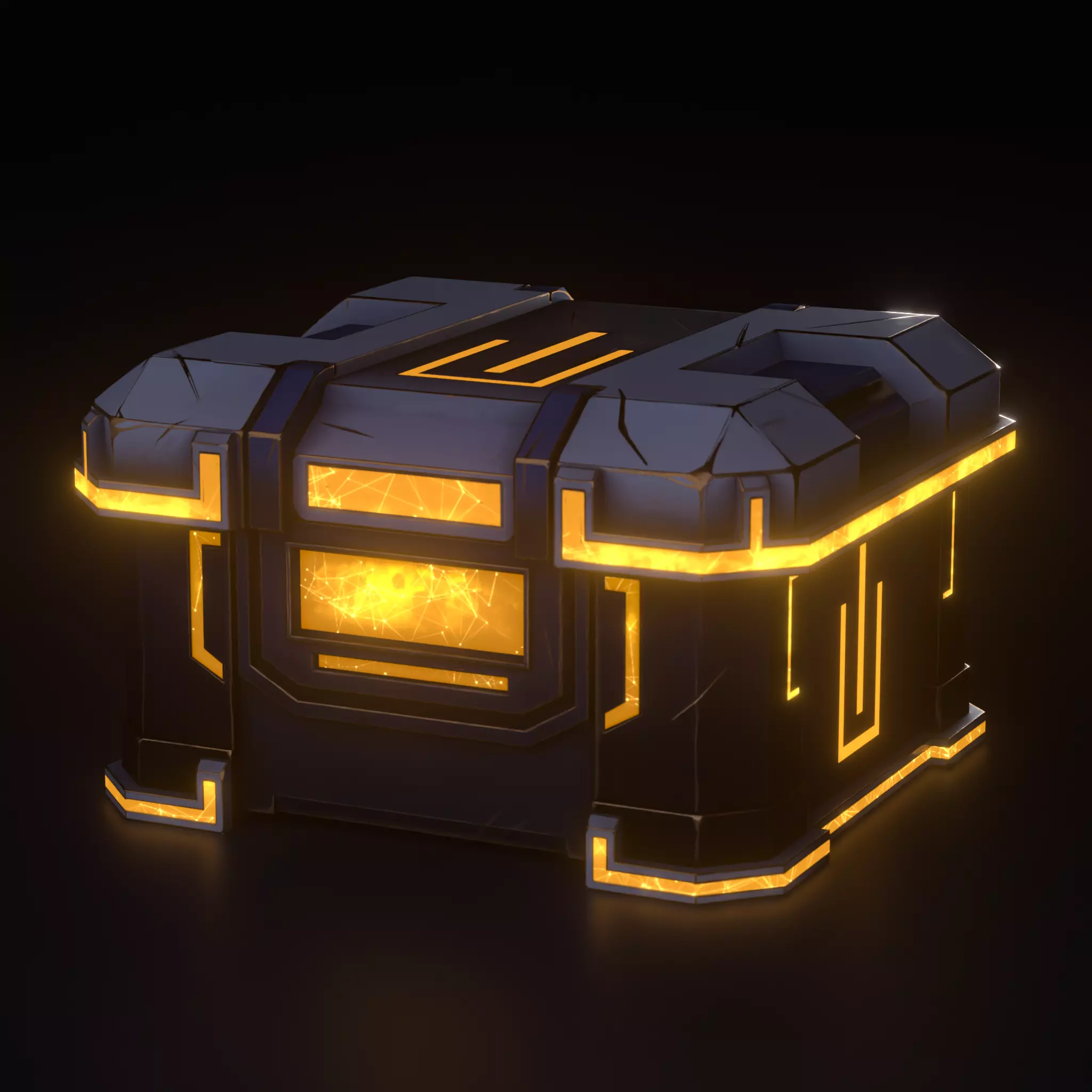 Sci Fi Chest  Low-poly 3D model_1