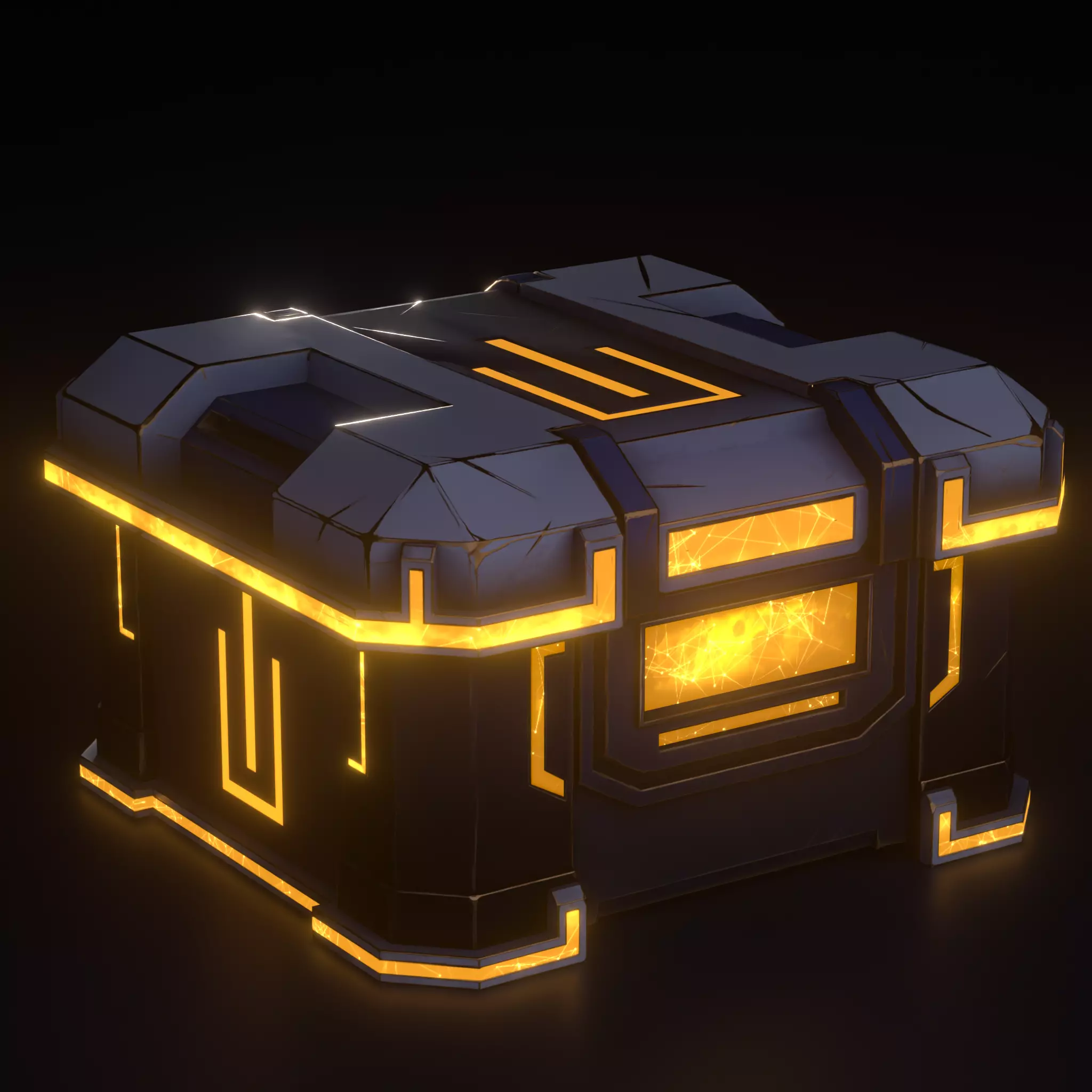 Sci Fi Chest  Low-poly 3D model_3
